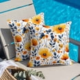 thumbnail image 4 of Yellow Flowers Throw Pillow Cover Summer Watercolor Cotton Linen Cushion Cover Throw Pillow Case with Invisible Zipper for Couch Sofa Bed Chair Car 20x20 Inch, 4 of 9