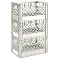 thumbnail image 1 of Juggernaut 24 Qt Storage Milk Crates Plastic Stackable Containers, White, 3 Pack, 1 of 7