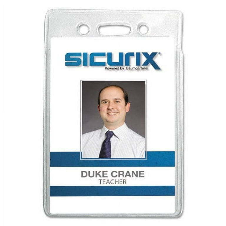 SICURIX Badge Holder, Vertical, 2.75 x 4.13, Clear, 12/Pack SICURIX Badge Holder, Vertical, 2.75 x 4.13, Clear, 12/Pack