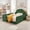 Green, variant on GDF Studio Full Size Cute Dinosaur Bed with Safety Guardrails & Solid Wood Frame, Boucle Fabric Upholstered Bed, Grey