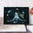 thumbnail image 2 of Alice in Wonderland Cutting Board, Grown Giant Girl Sitting Flying Cards and Rose Checkered Cartoon, Decorative Tempered Glass Cutting and Serving Board, Small Size, Multicolor, by Ambesonne, 2 of 5