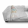 thumbnail image 3 of Beach Saying Soft Flannel Fleece Throw Blanket, Brush Lettering Composition with 2 Sunbeds and an Umbrella, Cozy Plush for Indoor and Outdoor Use, 60" x 80", Pale Orange Coral, by Ambesonne, 3 of 6