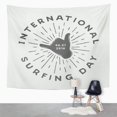 thumbnail image 2 of UFAEZU Vintage Surfing Emblem Badge Label Mark International Day Graphic Wall Art Hanging Tapestry Home Decor for Living Room Bedroom Dorm 60x80 inch, 2 of 2