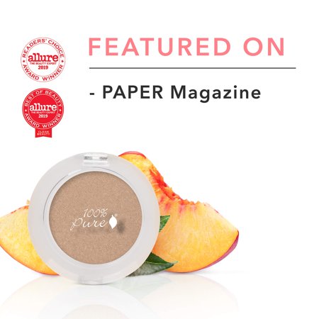 100% PURE Pressed Powder Eye Shadow (Fruit Pigmented), Gilded, Shimmer Eyeshadow, Buildable Pigment, Easy to Apply, Natural Makeup (Warm Glittery True Gold) - 0.07 oz