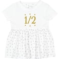 thumbnail image 3 of Inktastic Half Birthday Gold Stars Girls Baby Dress, 3 of 5