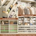 thumbnail image 4 of Homieasy 3-Piece L-Shaped Walk-in Closet Organizer System, 138.5" Wood Closet Tower with 12 Drawers & 4 Expandable Hanging Rods, Customizable Wardrobe Storage Set for Bedroom, Apartment,White Oak, 4 of 8