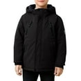 thumbnail image 2 of Parkas de manga larga, chaqueta con capucha y bolsillos para niños de tallas medianas y grandes, chaqueta tipo cárdigan., 2 of 8