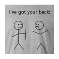 thumbnail image 2 of 9 Crowns Tees Mens Womens Funny I've Got Your Back Stick Figure Shirt (Unisex Grey, 2XL), 2 of 3