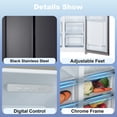 thumbnail image 3 of IceBlue 20.7 Cu. ft. Black Stainless Steel Side-by-Side Refrigerator - Independent Left Freezer & Right Fridge Temperature Control, 3 of 9