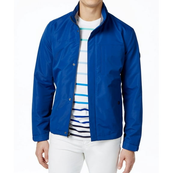 Men's Big and Tall Polytech Windbreaker Jacket-B-LT