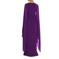 thumbnail image 4 of CHOK Robe de Soirée pour Femmes Formelle Maxi Cape Fendue Longue Robe Grande Taille Longueur au Sol Robe Maxi de Fête Élégante Chic (X-Grand Rouge), 4 of 5
