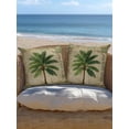 thumbnail image 5 of Outdoor Pillows Waterproof, Summer Palm Tree Throw Pillows with Inserts Included, Vintage Green Brown Tropical Botanical Indoor Outdoor Decorative Lumbar Pillow for Bed/Couch/Patio 18"x18", 2Pcs, 5 of 8