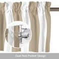 thumbnail image 6 of Khaki and White Striped Valance Curtain Gradient Window Valances Rod Pocket Short Curtains Window Treatments for Kitchen Bedroom Bathroom Laundry 42" x 18", 6 of 9