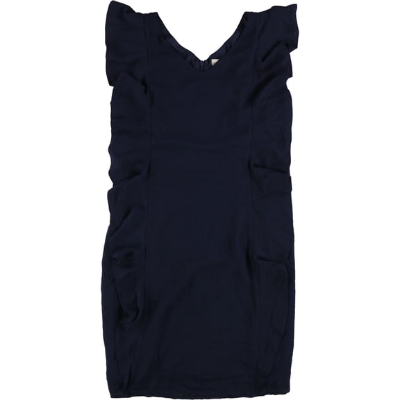 maison Jules Womens Ruffled A-line Dress, Blue, X-Large