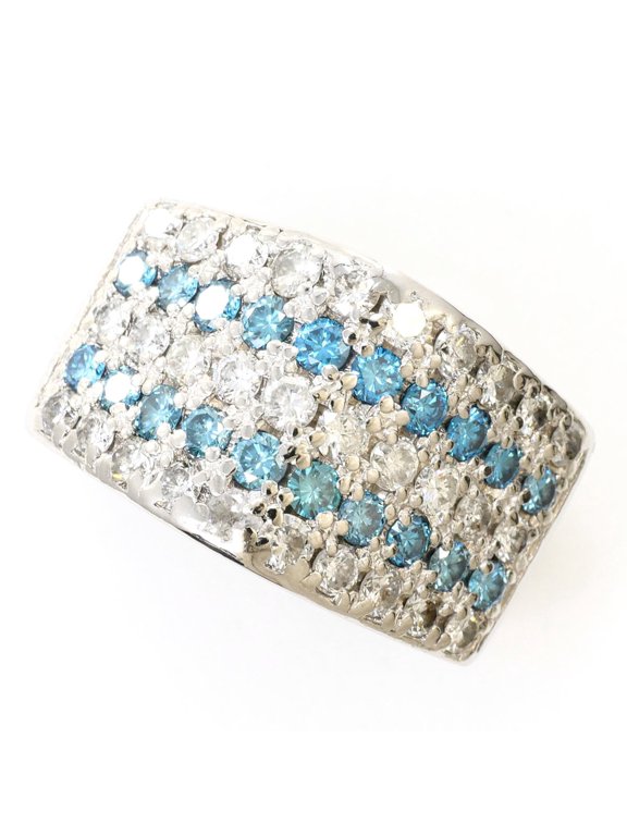 Pre-Owned PT900 Platinum Ring, 1 Blue Diamond (Treated) 0.64ct, 0.95ct, Certificate of...