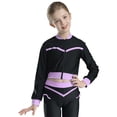 thumbnail image 7 of inlzdz Kids Girls Sport Athletic Jacket Long Sleeve Figure Ice Skating Top Costume Zipper Contrast Light Purple 6, 7 of 7