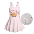 thumbnail image 6 of Uourmeti Cartoon Axolotl & Capybara Skirted One-Piece Swimsuit for Girls Soft Stretchy Quick Dry Swim Dress Perfect for Beach Pool Parties, 6 of 8