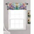 thumbnail image 3 of Purple Spring Floral Kitchen Valances for Windows Farmhouse Linen Window Valance Curtain for Living Room Window Treatment Watercolor Summer Botanical Farmhouse Valance Rod Pocket Topper, 42 x 18 Inch, 3 of 6