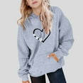 thumbnail image 4 of ATOGUTA Girl Sweatshirt Long Sleeve Pullover Top Hoodie Kids Fall Winter Sweatshirts Size 5T-15, Gray, 4 of 6