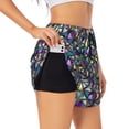 thumbnail image 3 of Lsque Purple-Gold Triangles Printed Women's Running Shorts with Liner Pockets,Elastic Quick Dry Workout Athletic Gym Yoga Shorts,Womens High Waist Shorts-X-Large, 3 of 9