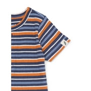 easy-peasy Baby Short Sleeve Henley Bodysuit, Sizes 0-24 Months