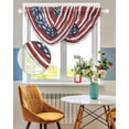 thumbnail image 3 of Waterfall Valances for Windows, Vintage American Flag Kitchen Sheer Valance Curtains, Country Wooden USA Flag Rod Pocket Elegant Swag Valances for Living Room Bedroom, 47.2"x38.5", 1 Panel, 3 of 8