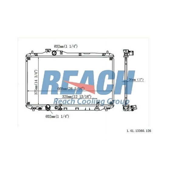 REACH 41-13360 Radiator for 15-13 Acura ILX, Automotive Radiator Replacement Part