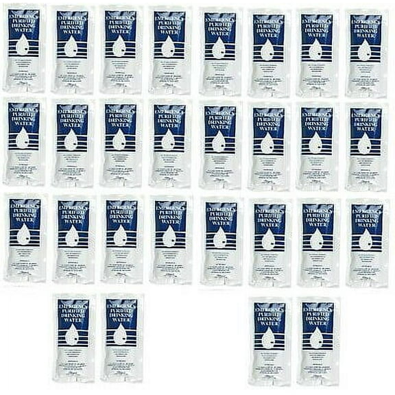 (28)Water Packets Emergency Survival Drinking Rations 4.225 FL OZ SOS EARTHQUAKE