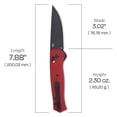 thumbnail image 5 of CRKT Sero Everyday Carry Folding Knife with Crossbar Lock: S35VN Plain Edge Blade, Red Glass-Reinforced Nylon Handle, 7170R, 5 of 6