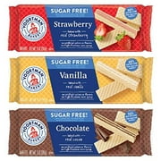 Voortman Sugar Free Wafers Variety Pack | Chocolate, Strawberry, Vanilla | 3 Pack