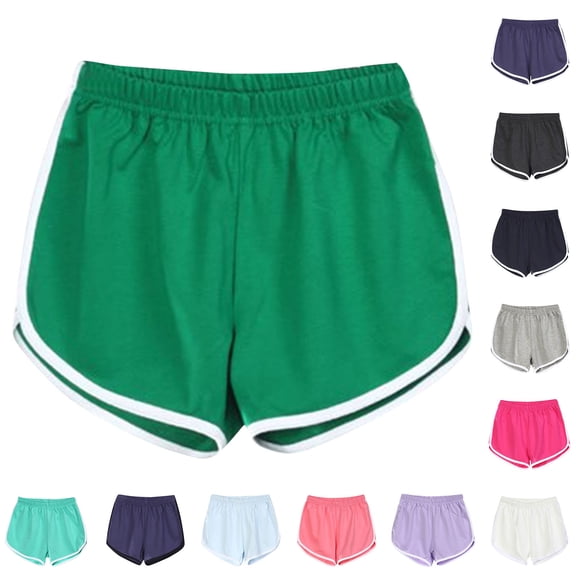 EaskTriop Women's Casual Summer Shorts High Waisted Stretchy Comfy Lounge Shorts with Contrast Trim Retro Running Beach Short Sport