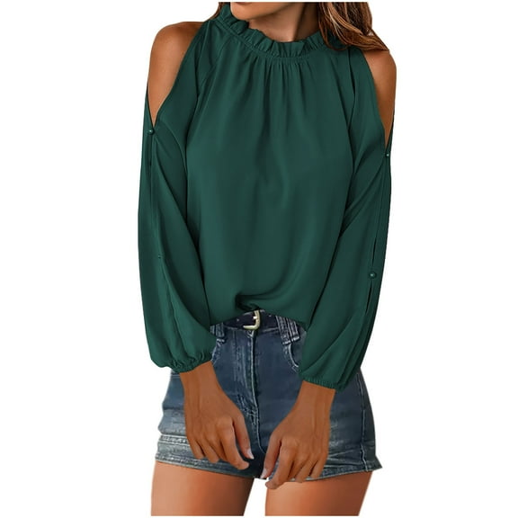 Womens Long Sleeve Blouses Yellow Tshirts Shirts For Women Graphic Oversized Womens Sweatshirts Crewneck Fall Sweaters for Women Trendy Cropped Ladies White Pullover Tops