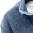 thumbnail image 7 of TOUMENY Men Sweater Long Sleeve Casual Half Zip Mock Neck Fleece Knit Pullover Solid Winter Warm Slim Fit Fashion Tops Dark Blue XXXL, 7 of 7