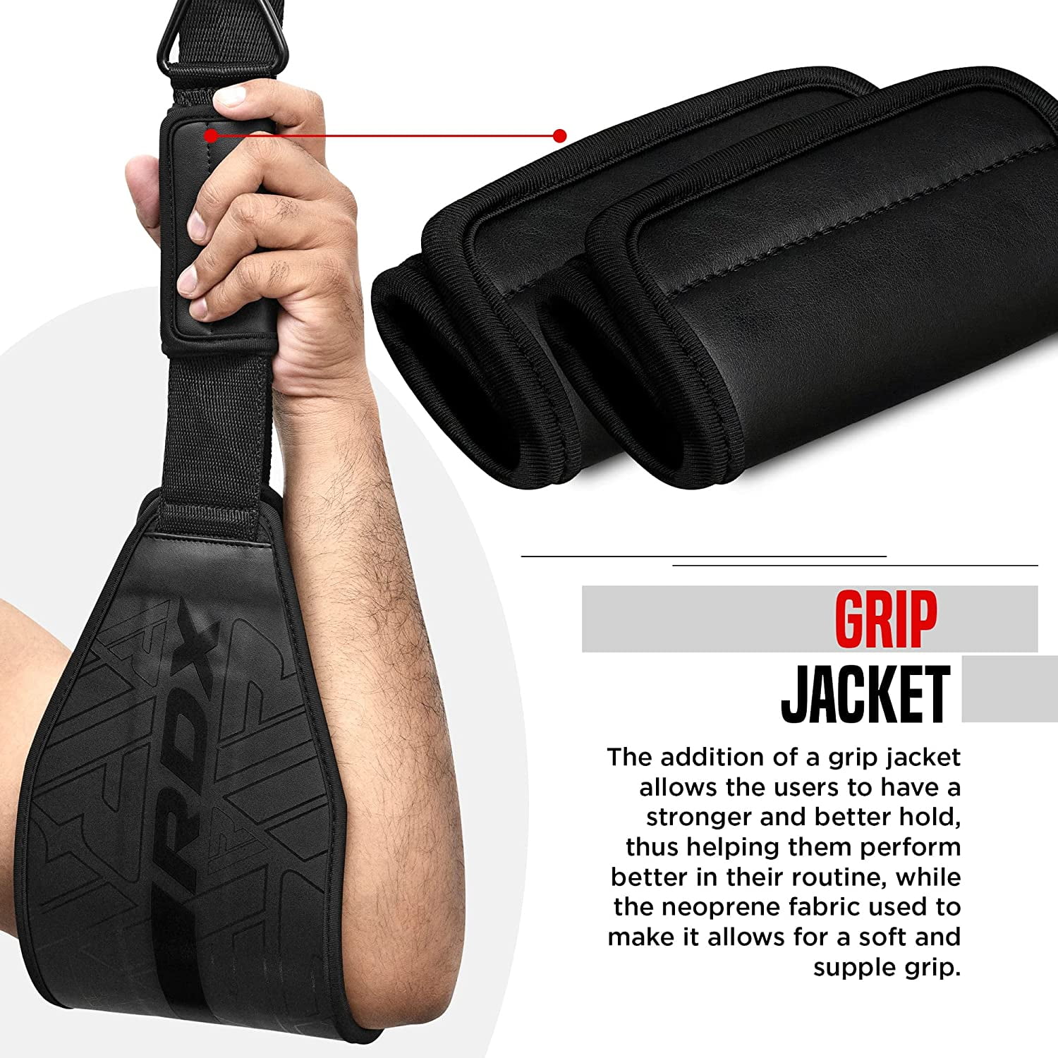 RDX Ab Straps, N-TearX Maya Hide Leather, 6mm Neoprene Padding, Abdominal Trainers