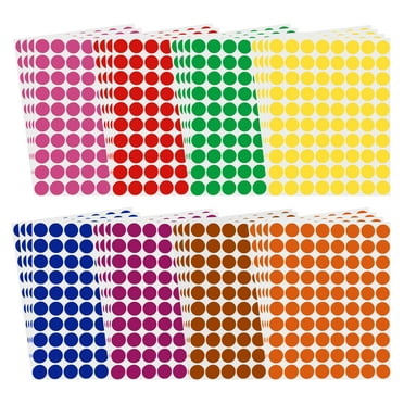 Kids Crafts Stickers - Colorful 1/2 inch Dots Labels for Children Fun, Games and Art Half (0.5) inch - 2560 Pack - 8 Colors - 32 Sheets