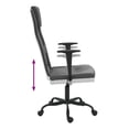 thumbnail image 6 of Gray Office Chair Mesh & Faux Leather, Adjustable Height, Swivel Desk Chair with Headrest & Armrests, 242.5lb Capacity for Home & Office, 6 of 9