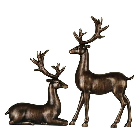 A Pair Of Deer Figurines Style A Plastic Animal Statues For Home Tabletop Decor
