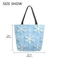 thumbnail image 5 of FORMRS Womens Canvas Tote Bag with Zipper Inner Pocket Shoulder Handbag, Blue Snowflake, 5 of 7