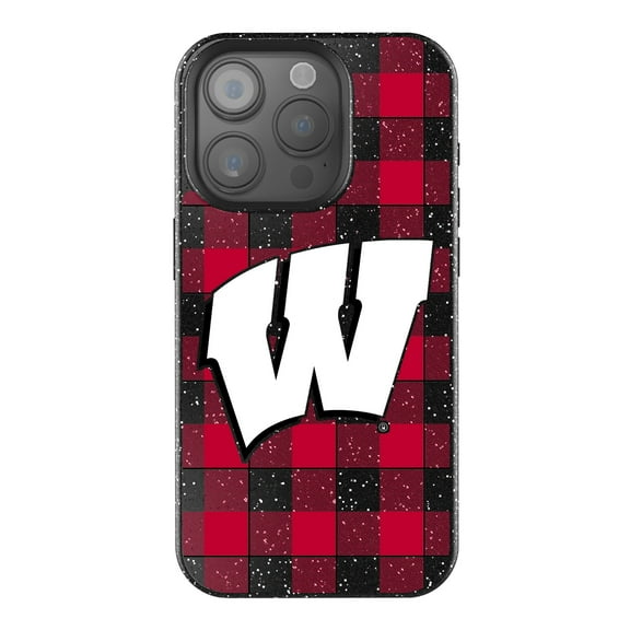 Keyscaper Wisconsin Badgers Plaid Bling iPhone Case