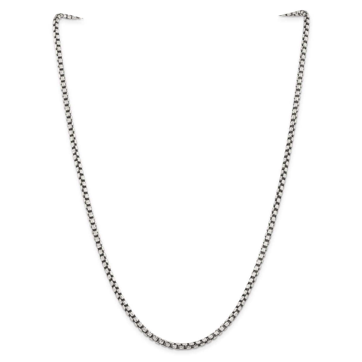 Sterling Silver 3.5mm Antiqued Fancy Chain 