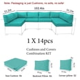 thumbnail image 2 of 14 Pieces Outdoor sectional cushions replacement set, 4in thick patio furniture cushions, Waterproof Outdoor Couch Cushion,deep seat patio cushions For 6 Seat（Lake blue）, 2 of 6