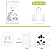 LENCENT World to US Plug Adapter, Universal Travel European Plug Converter 2 Pack EU/UK/Australia/China/Italy to American Outlet Power Adaptor