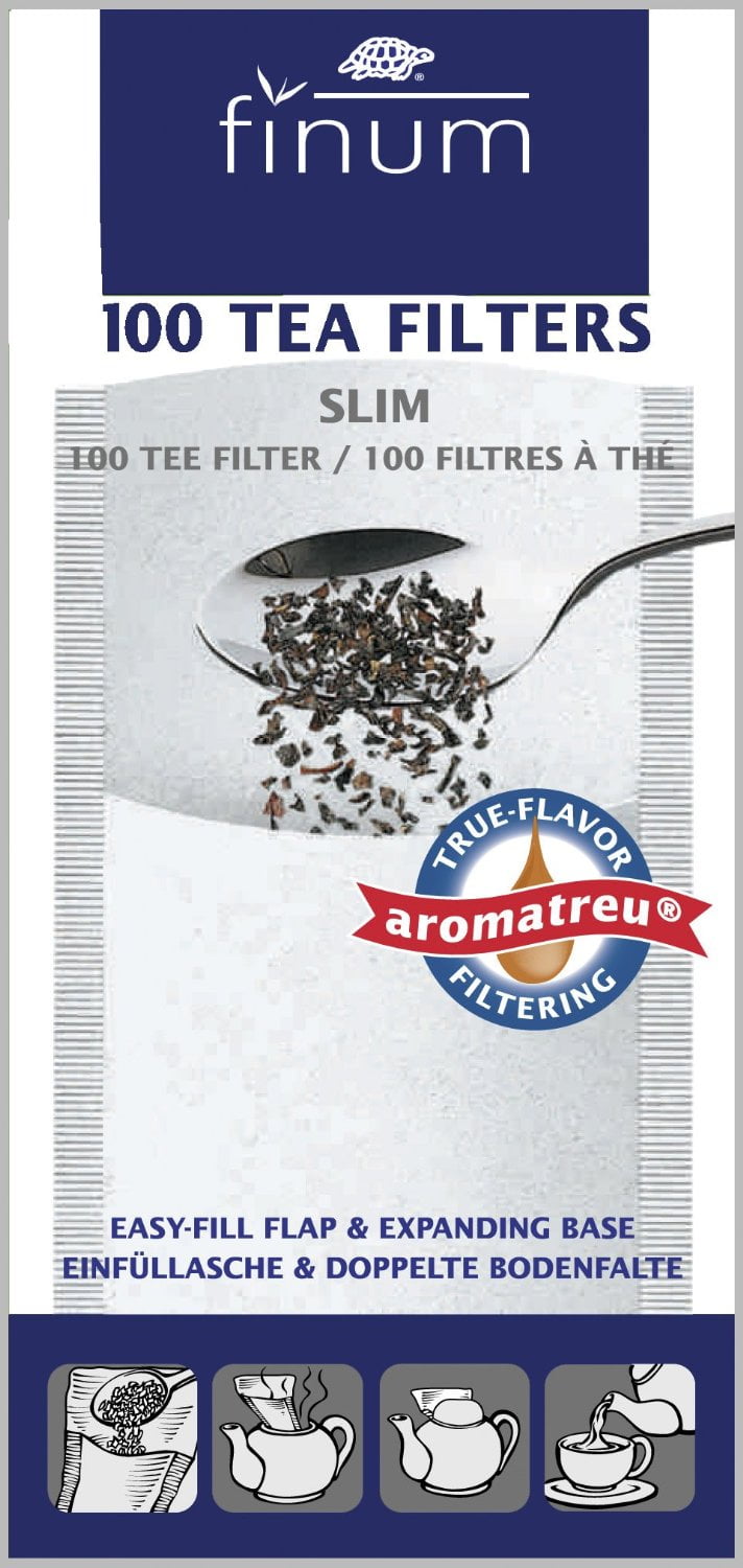 Finum Disposable Tea Filters Pack of 100, Slim
