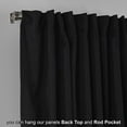 thumbnail image 5 of 3S Brother's Extra Long Room Darkening 204" Length Faux Velvet Black Curtain Drapes - Hanging Back Tab 5-25 Feet Custom Made ( 1 Panel ) - Made in Turkey (100"Wx204"L), 5 of 5