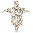 thumbnail image 2 of Dailycode Wearable Blanket Hoodie Oversized Sherpa Flannel Blankets with Pocket for 3-14 Year Old Cute Hand Drawn Zebras, 2 of 7