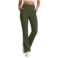thumbnail image 2 of YHAJDS Womens Workout Gym Yoga Pant Solid Color Stretchy Casual Trousers With Pockets, 2 of 9