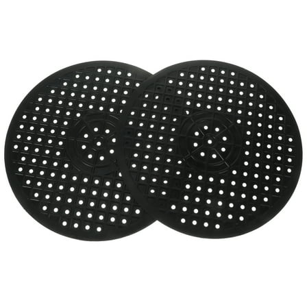 HOMEMAXS  2 Pcs Rubber Sink Mat Protectors for Kitchen Round Bottom Black