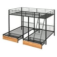Bellemave Metal Full over Twin over Twin Triple Bunk Bed with Storage Drawers, 3 Bunk Bed Can Be