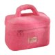 thumbnail image 3 of Bolsa de maquillaje de felpa, neceser multifuncional para viajes, hoteles, brochas de maquillaje. Rosa roja, 3 of 9