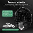 thumbnail image 2 of Dryer Vent Hose, 6" Insulated Flexible 25FT Long Duct with 2 Clamps, Heavy-Duty Three-Layer Protection for Heating Cooling HVAC Ventilation, Black, 2 of 7
